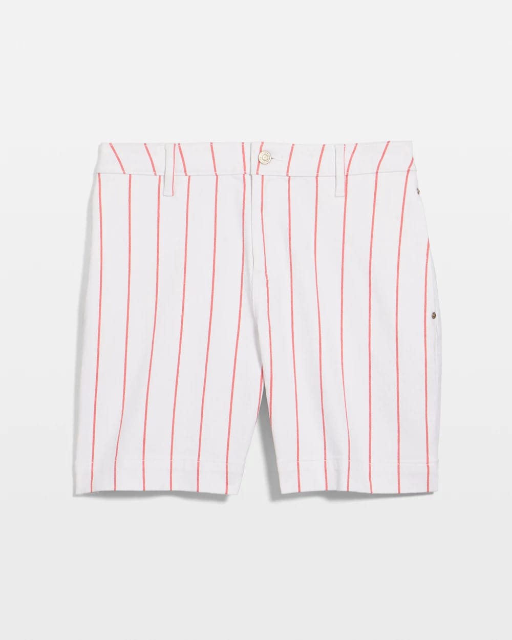 Chico's Striped Rivet Denim Trouser Shorts Calypso Coral