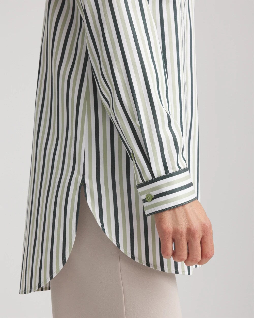 Chico's No Iron™ Striped Shirt Sage Meadow