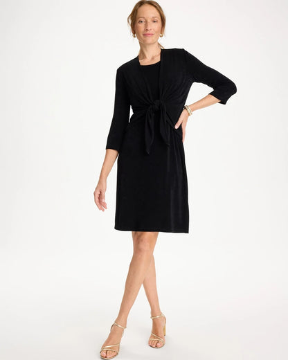 Chico's Travelers™ Drape Tie-Front Cardigan Travelers Black