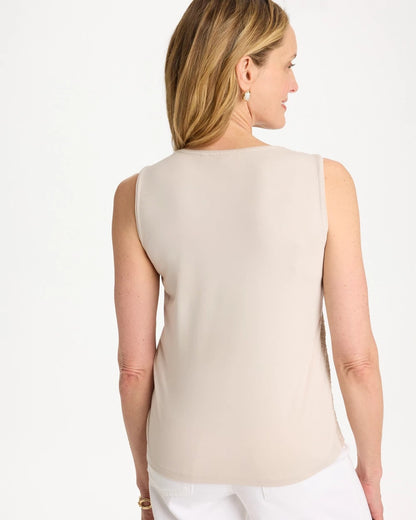 Chico's Knit Sequin Tank Smokey Taupe