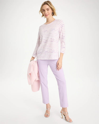 Chico's Palermo Cotton Slub Tee Pale Sweet Pea