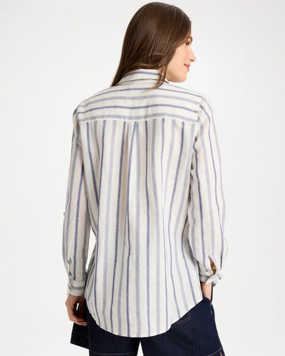 Chico's Linen-Cotton Utility Tunic Indigo
