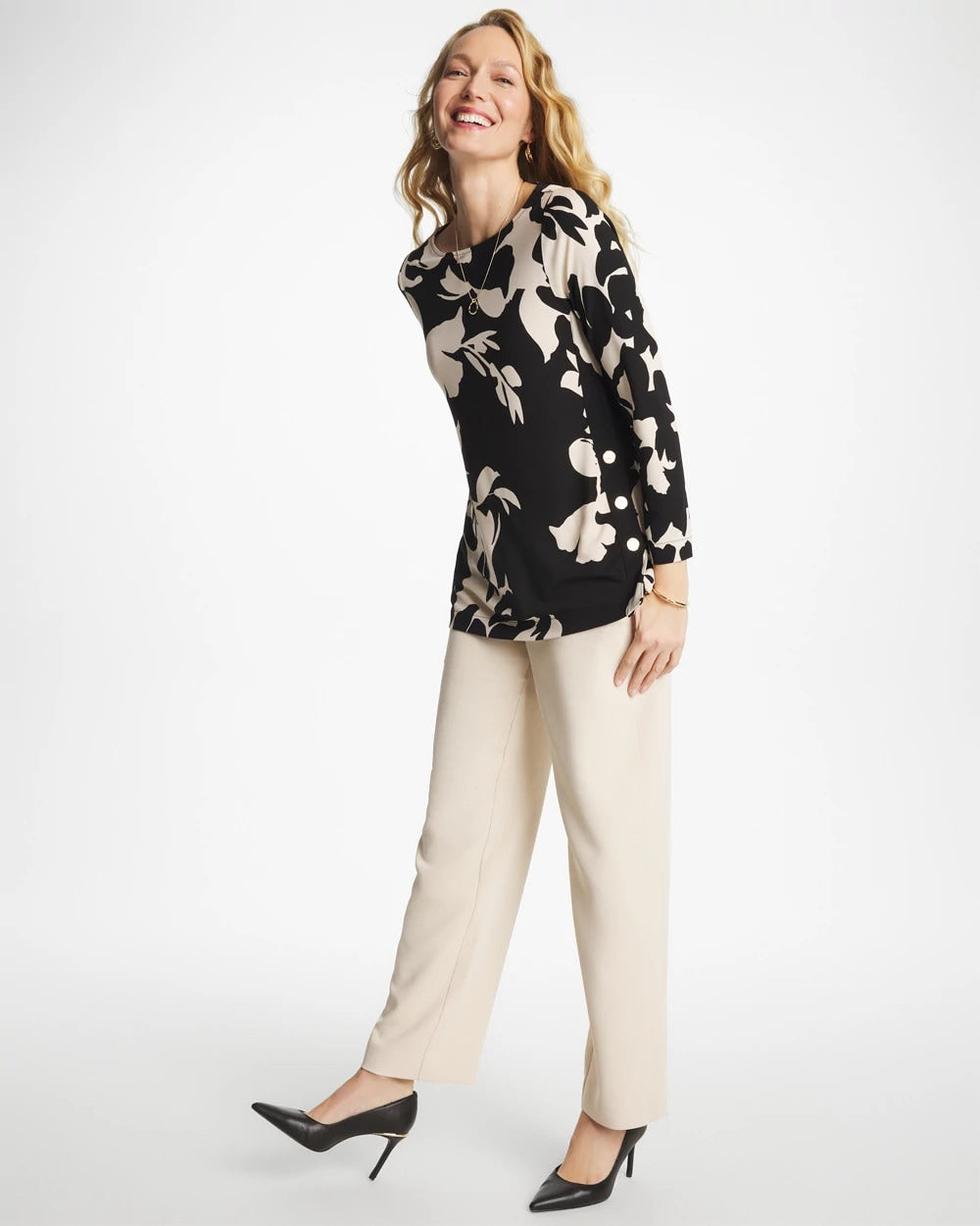 Chico's Textured Straight Tapered Ankle Pants Pale Sand
