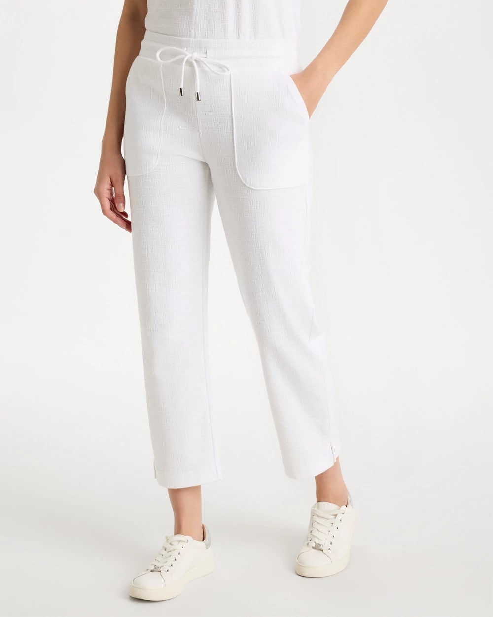 Chico's Zenergy® Crosshatch Knit Cropped Pants Alabaster