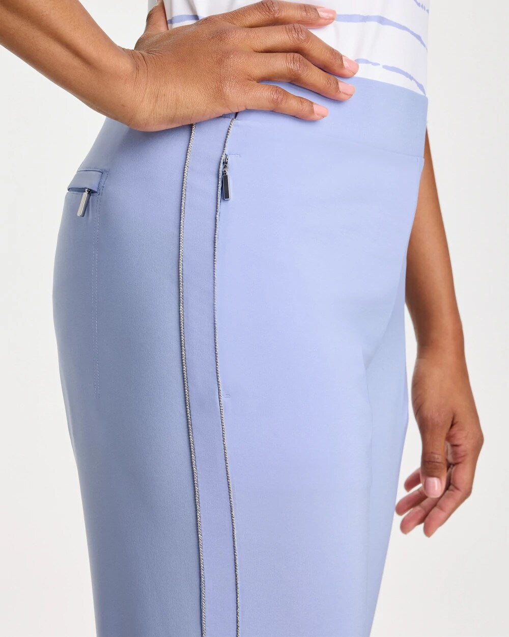 Chico's Zenergy® UPF Caviar Crop Pants Blue Muse