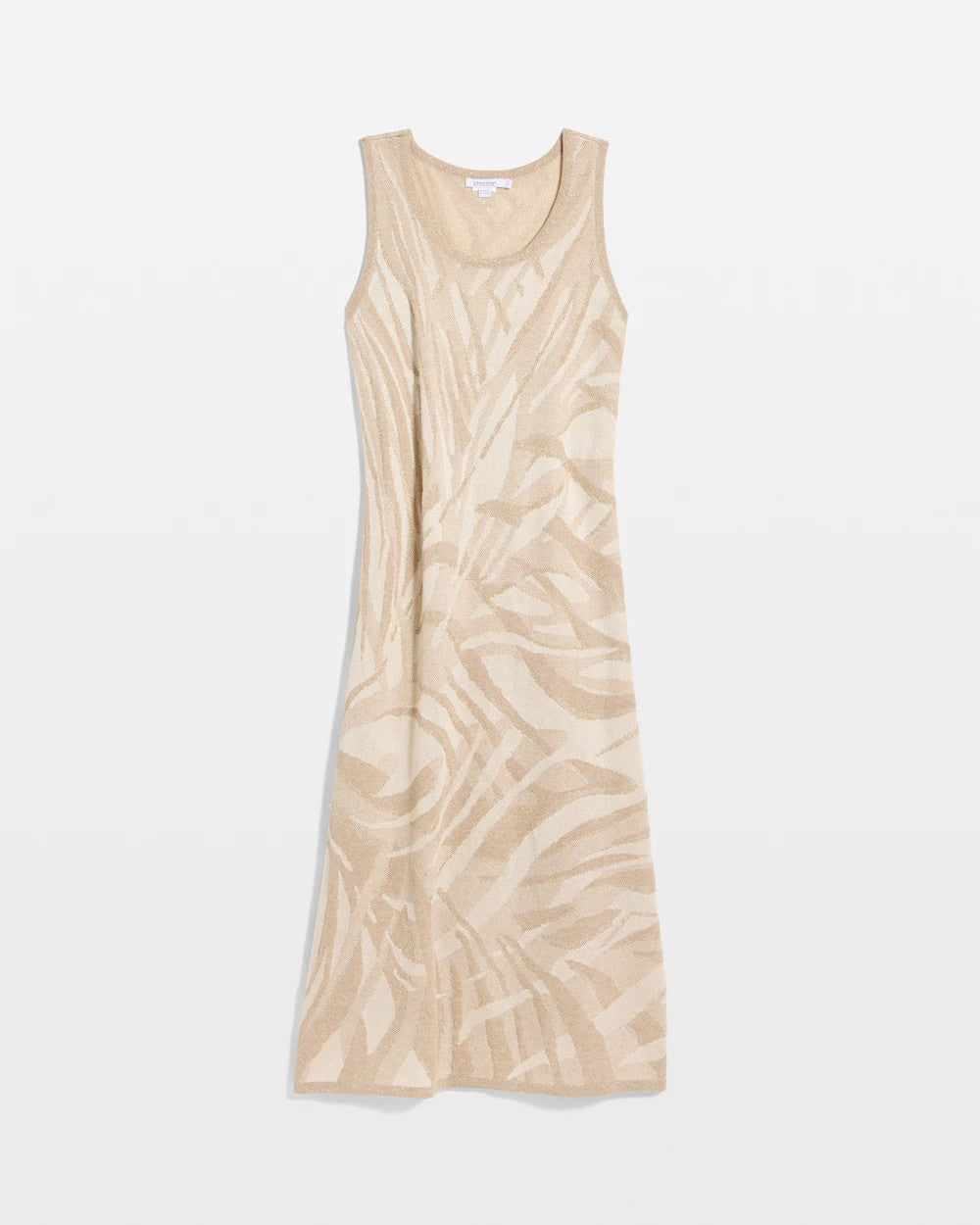 Chico's Knit Printed Sweater Dress Gold