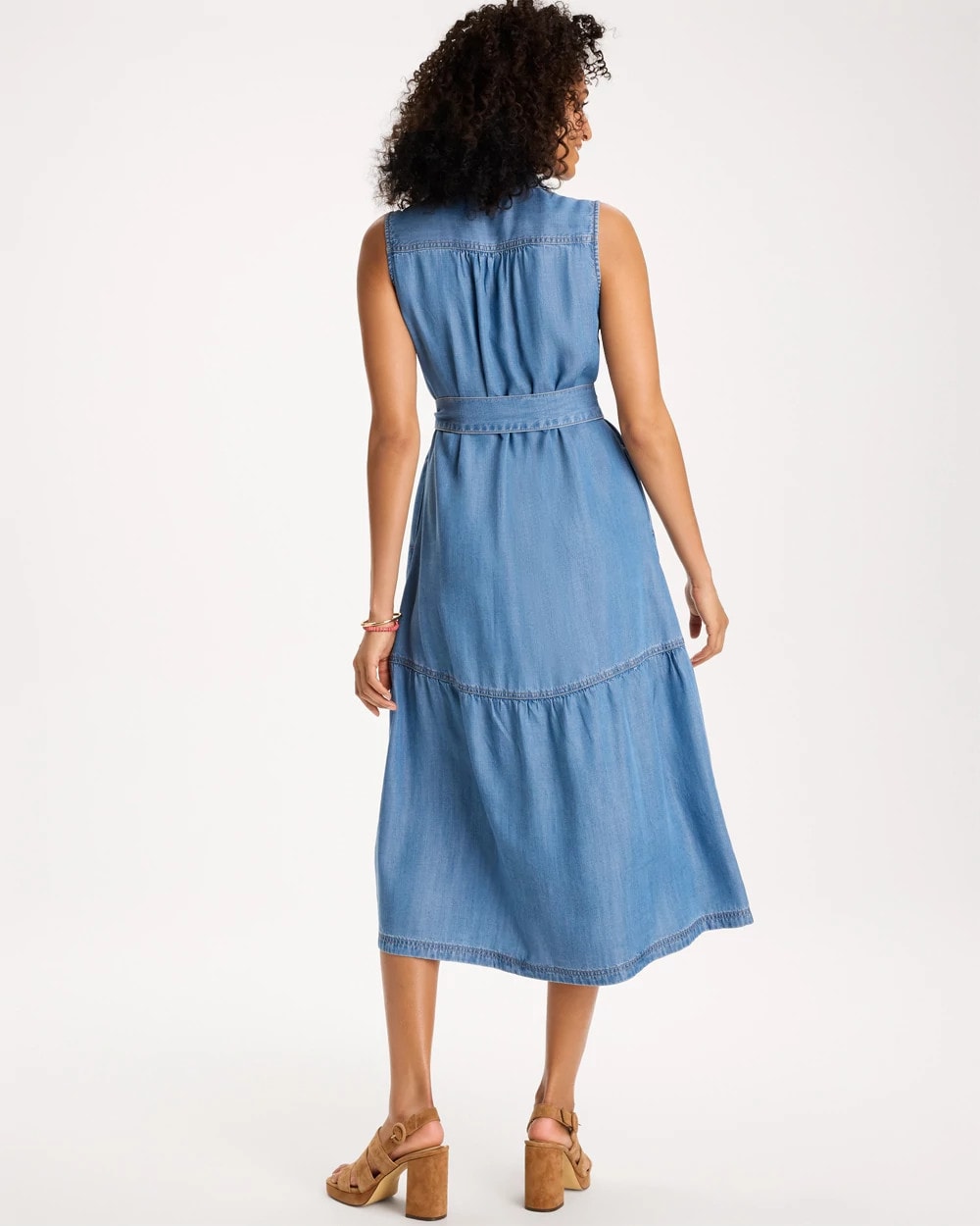 Chico's Twill Denim Belted Shirtdress Indigo