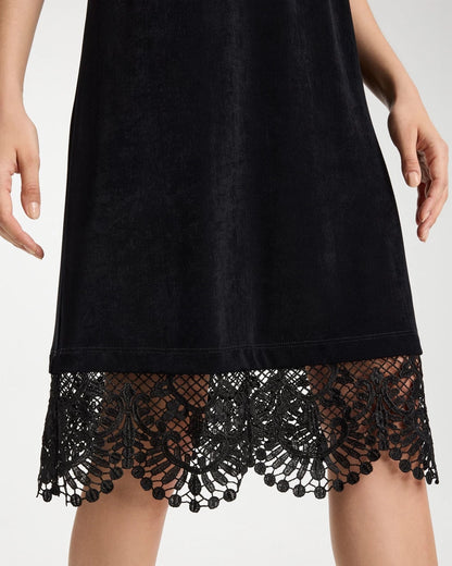 Chico's Travelers™ Lace Hem V-Neck Dress Travelers Black