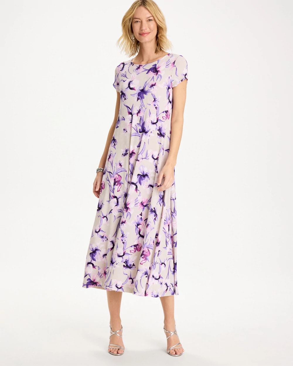 Chico's Travelers™ Amethyst Iris Maxi Dress Rich Amethyst