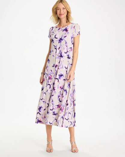 Chico's Travelers™ Amethyst Iris Maxi Dress Rich Amethyst