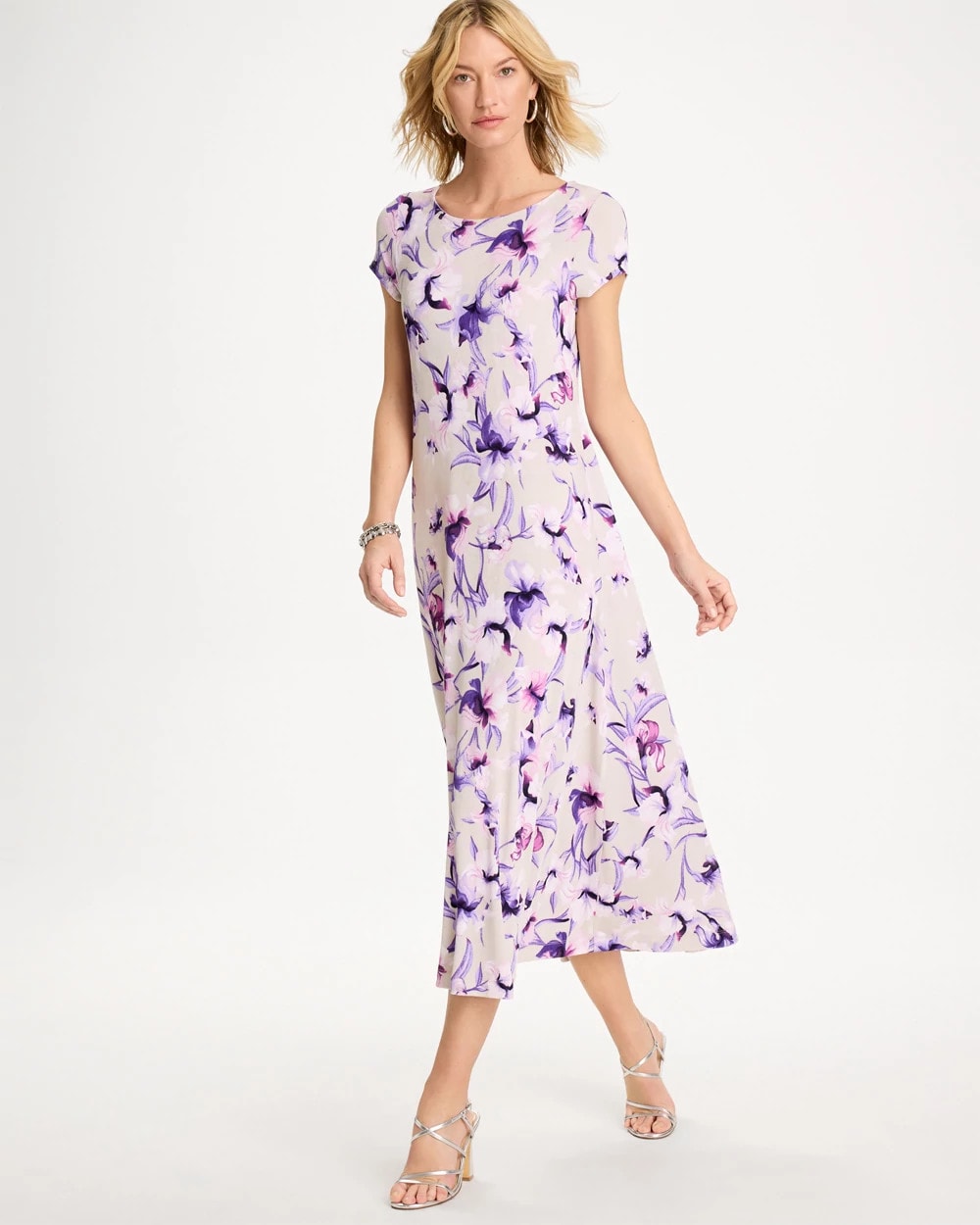 Chico's Travelers™ Amethyst Iris Maxi Dress Rich Amethyst