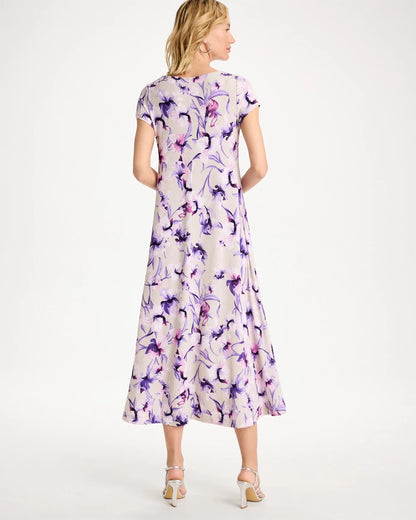 Chico's Travelers™ Amethyst Iris Maxi Dress Rich Amethyst