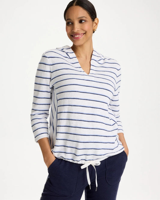 Chico's Zenergy® Jersey Striped Pullover Top Passport Blue