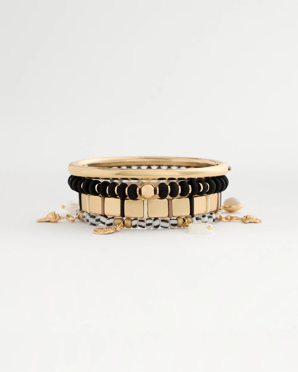 Chico's Black Round Stretch Bracelet Black
