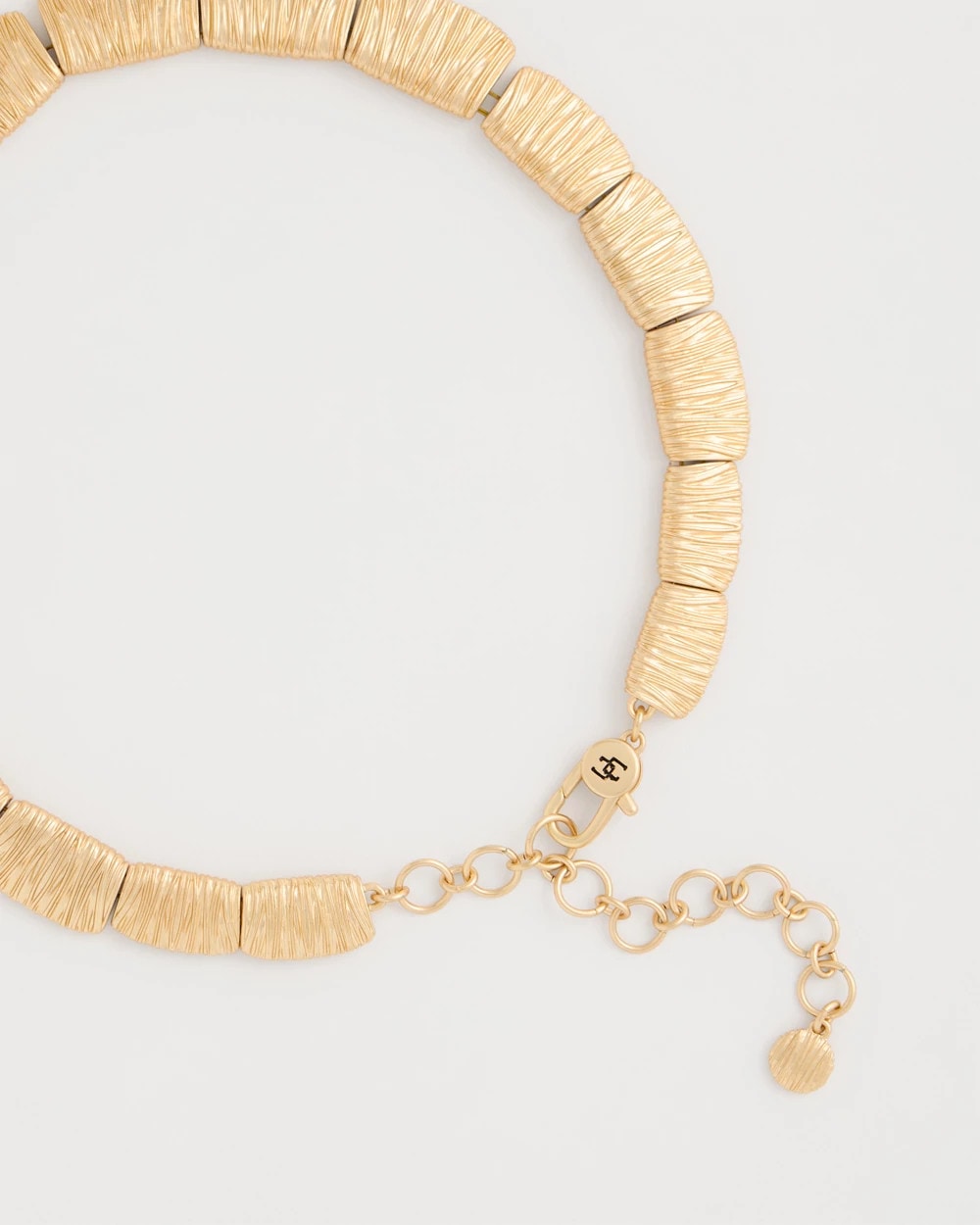 Chico's Crinkle Goldtone Collar Necklace Gold