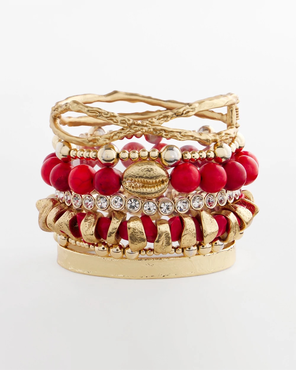 Chico's Goldtone Flexible Cuff Bracelet Gold
