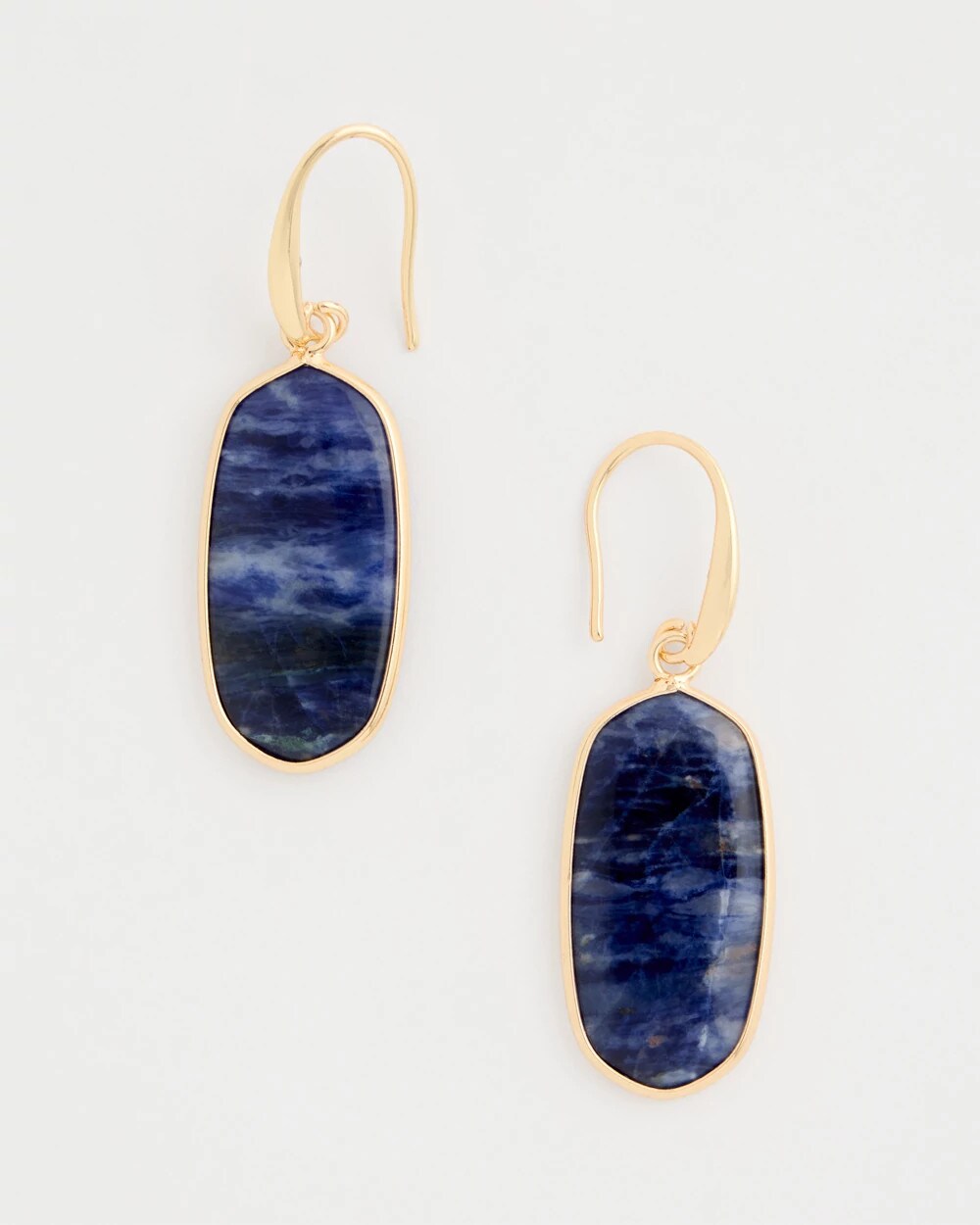 Chico's Genuine Lapis Lazuli Stone Drop Earrings Navy