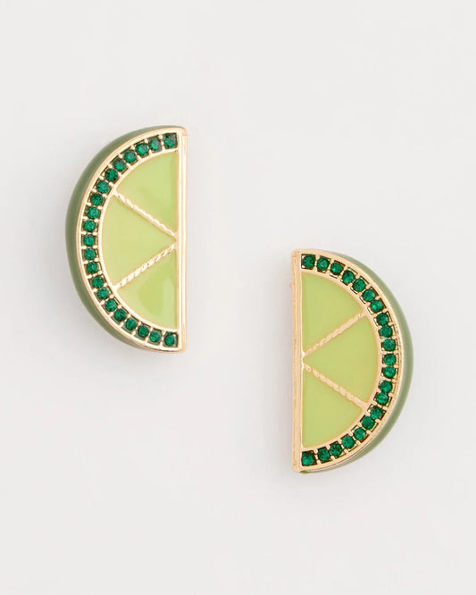 Chico's Luxurious Lime Stud Earrings Green