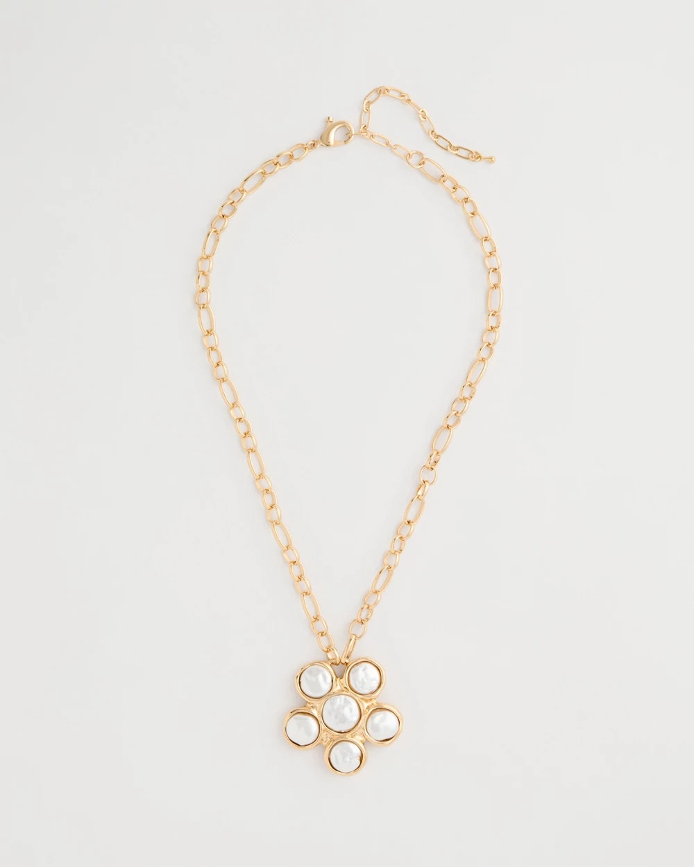 Chico's Siren Faux Pearl Pendant Necklace Pearl