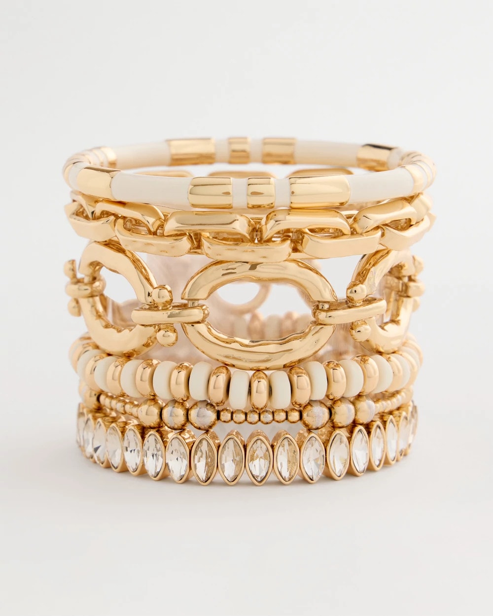 Chico's White Enamel Hinge Bangle White