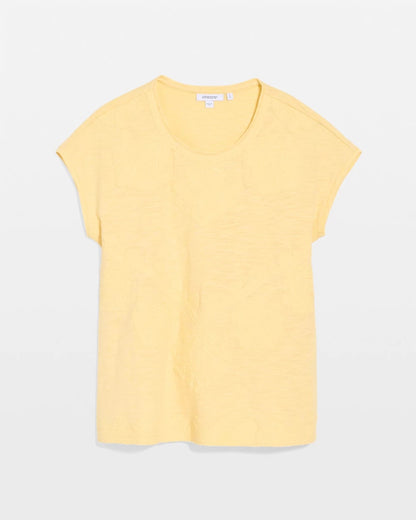 Chico's Monochrome Embroidered Cap-Sleeve Tee Golden Haze