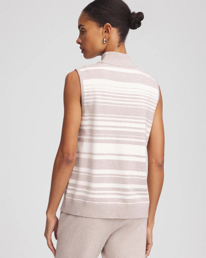 Chico's Zenergy® Luxe Cashmere-Blend Cap-sleeve Top Helium Faux Heather