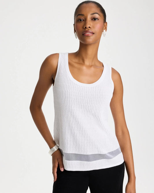 Chico's Travelers™ Sheer Stripe Tank Travelers Winter Drift