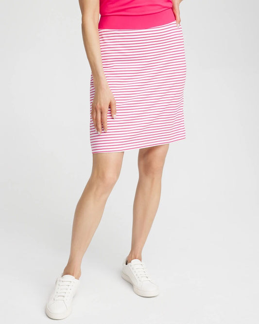 Chico's Zenergy® UPF Knit Stripe Skort Pink Bromeliad
