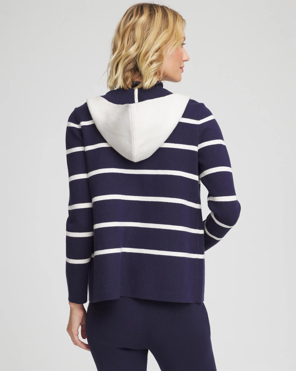 Chico's Zenergy® Luxe Reversible Stripe Cardigan Passport Blue