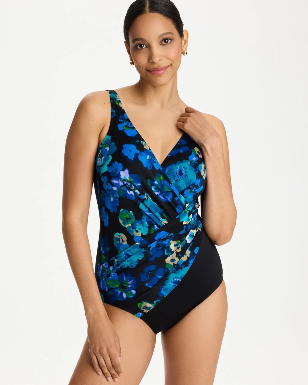 Chico's Secret Garden Oceanus One Piece Black/Multi