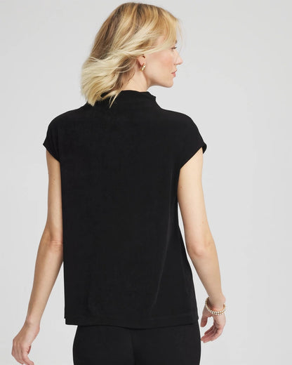 Chico's Travelers™ Mockneck Top Travelers Black