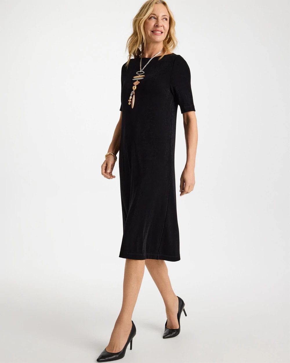 Chico's Travelers™ Elbow Sleeve Dress Travelers Black