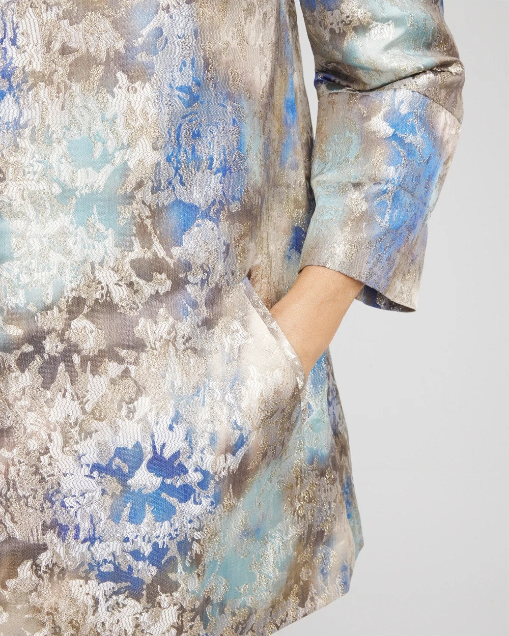 Chico's Travelers™ Collection Watercolor Jacquard Jacket Walnut