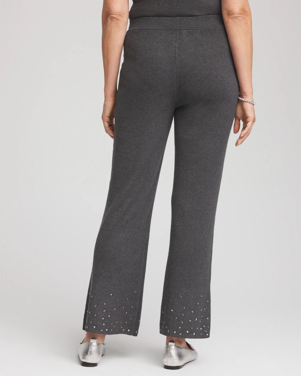 Chico's Travelers™ Embellished Straight-Leg Pants Graphite Gray