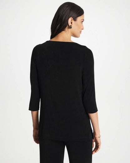 Chico's Travelers™ Hardware 3/4 Sleeve Tunic Travelers Black