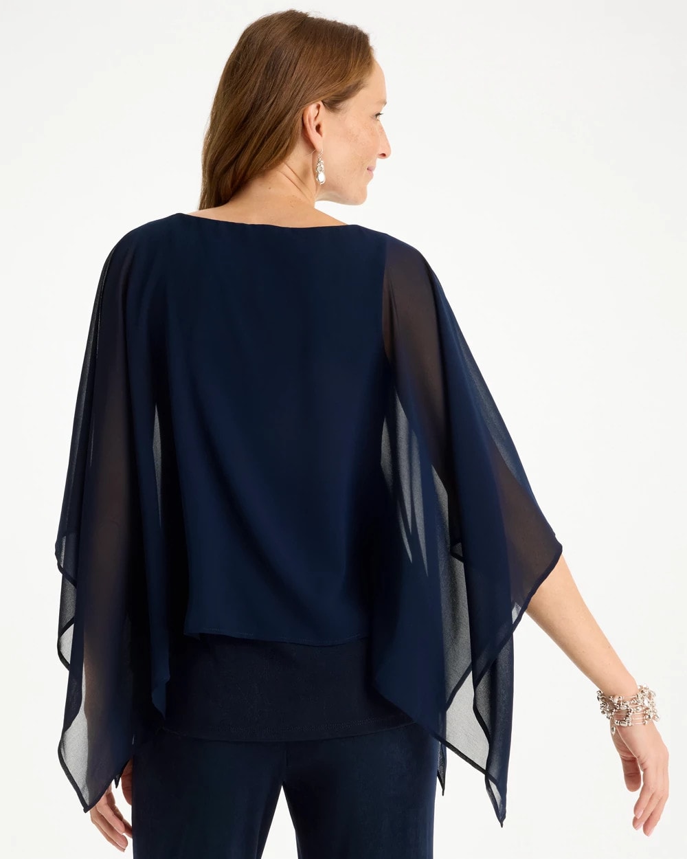 Chico's Travelers™ Chiffon Layered Top Travelers India Ink