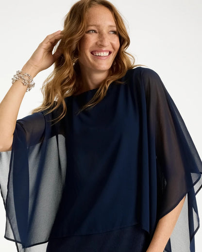 Chico's Travelers™ Chiffon Layered Top Travelers India Ink