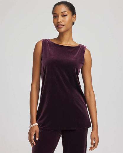 Chico's Travelers™ Velvet Side-Slit Tank Night Bloom
