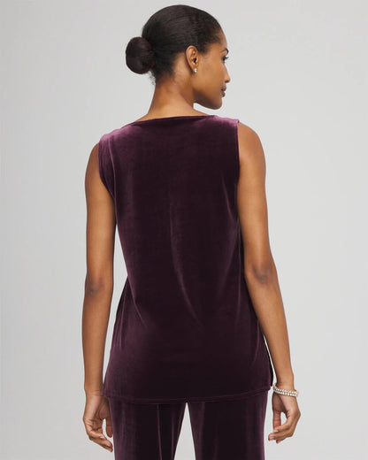 Chico's Travelers™ Velvet Side-Slit Tank Night Bloom