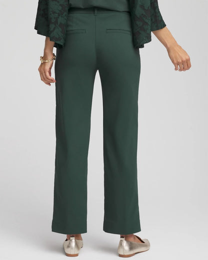 Chico's Emme Straight Ankle Pants Darkest Spruce