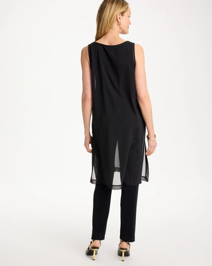 Chico's Travelers™ Layered Chiffon Tunic Travelers Black