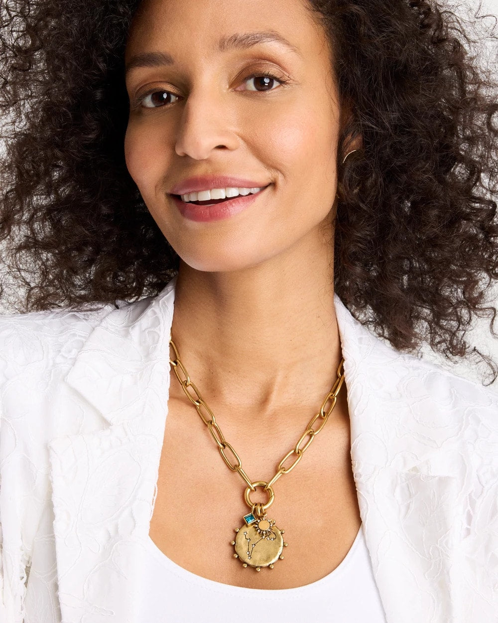 Chico's Pisces Zodiac Charm Pendant Mixed Metals