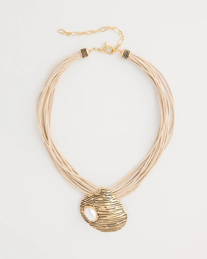 Chico's Golden Shell Pendant Necklace Gold