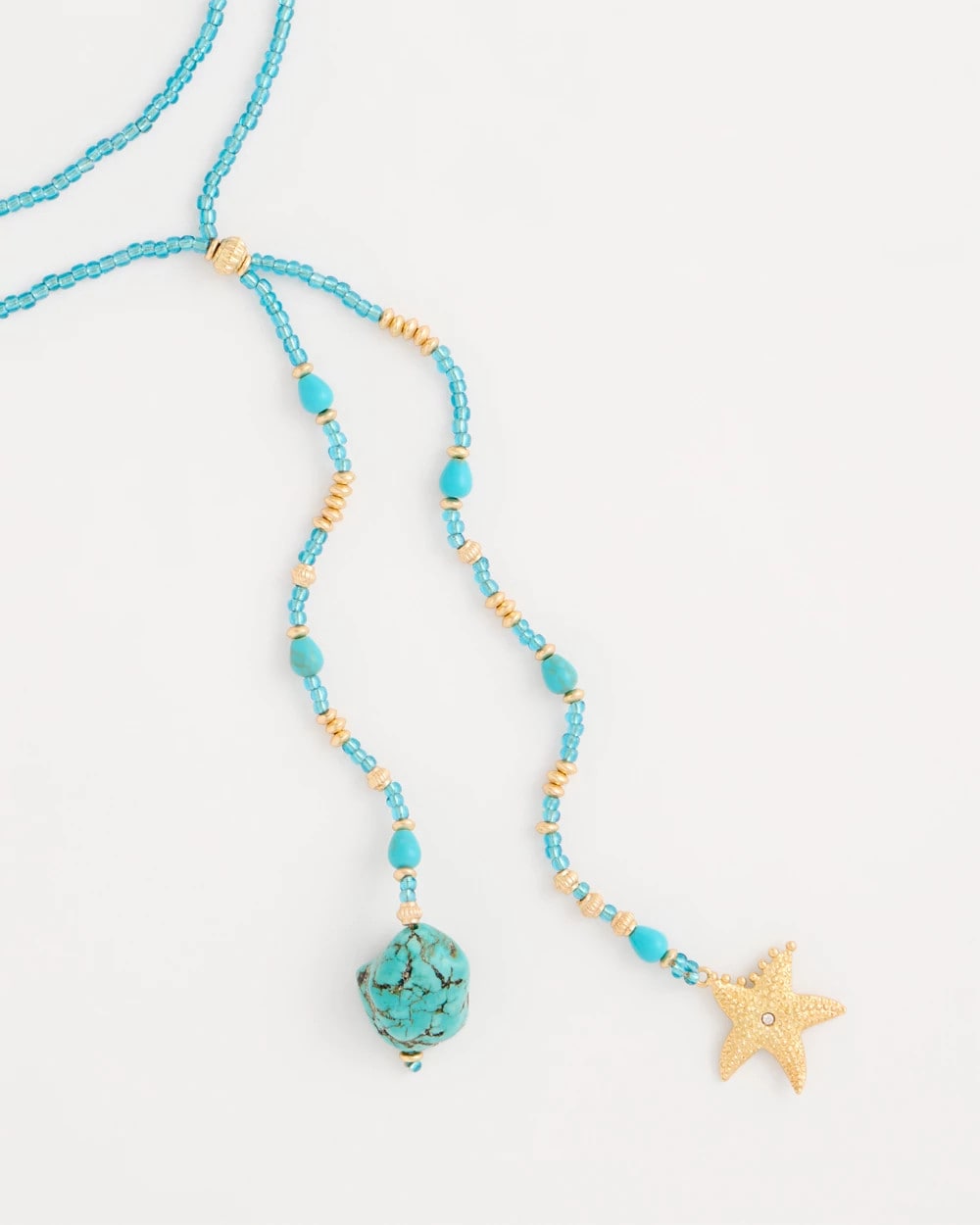 Chico's Genuine Turquoise Stone Y-Necklace Teal