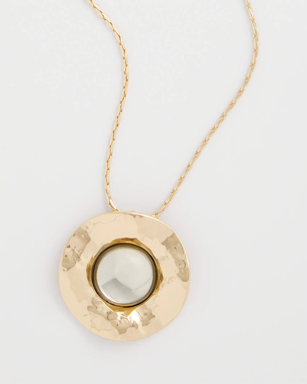 Chico's Green Gold Short Pendant Necklace Green