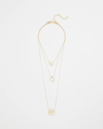 Chico's Gold Triple Pendant Necklace Gold