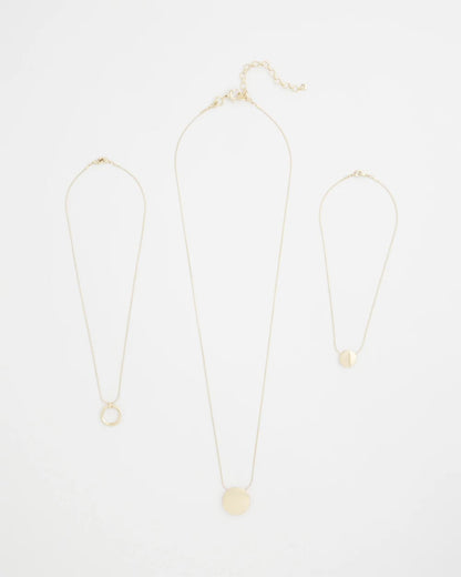 Chico's Gold Triple Pendant Necklace Gold