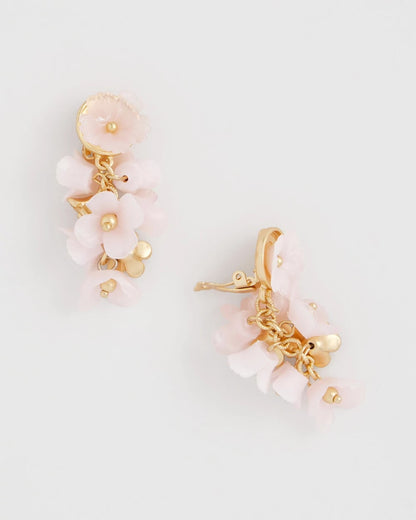 Chico's Pink Flower Cluster Drop Earrings Pink
