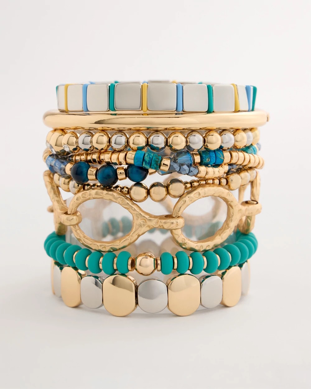 Chico's Glam Teal Slice Stretch Bracelet Teal