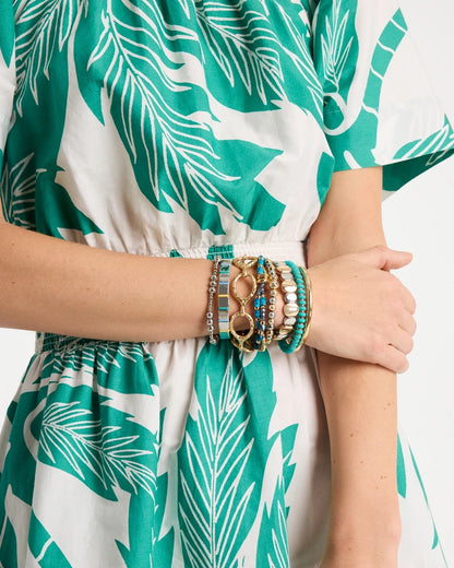 Chico's Glam Teal Slice Stretch Bracelet Teal